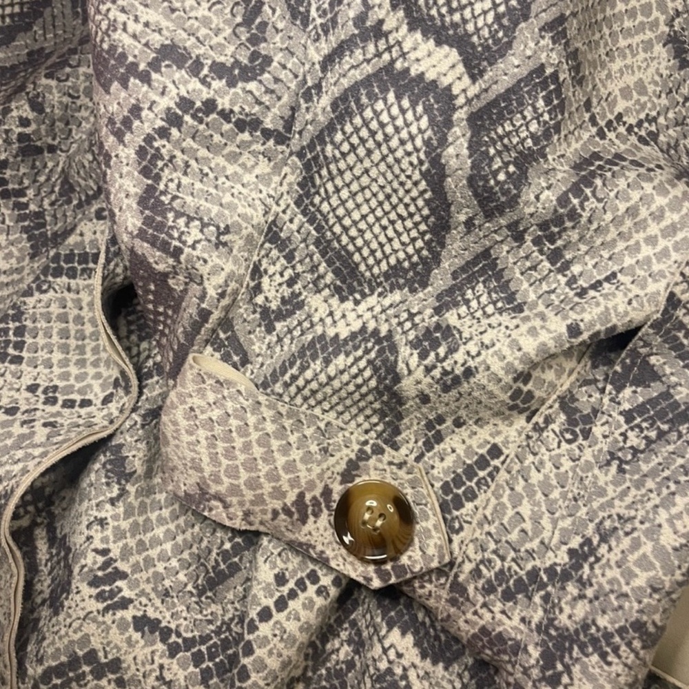 Few Moda Python Pattern Coat Duster Knee Length Size S - Picture 6 of 8